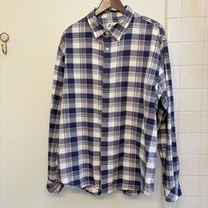 California Shirt Co. Flannel Long Sleeve Blue Plaid Men's Button Down Shirt